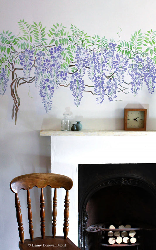 Wisteria Blossom Bough Stencil