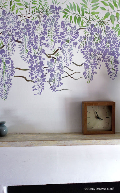 Wisteria Blossom Bough Stencil