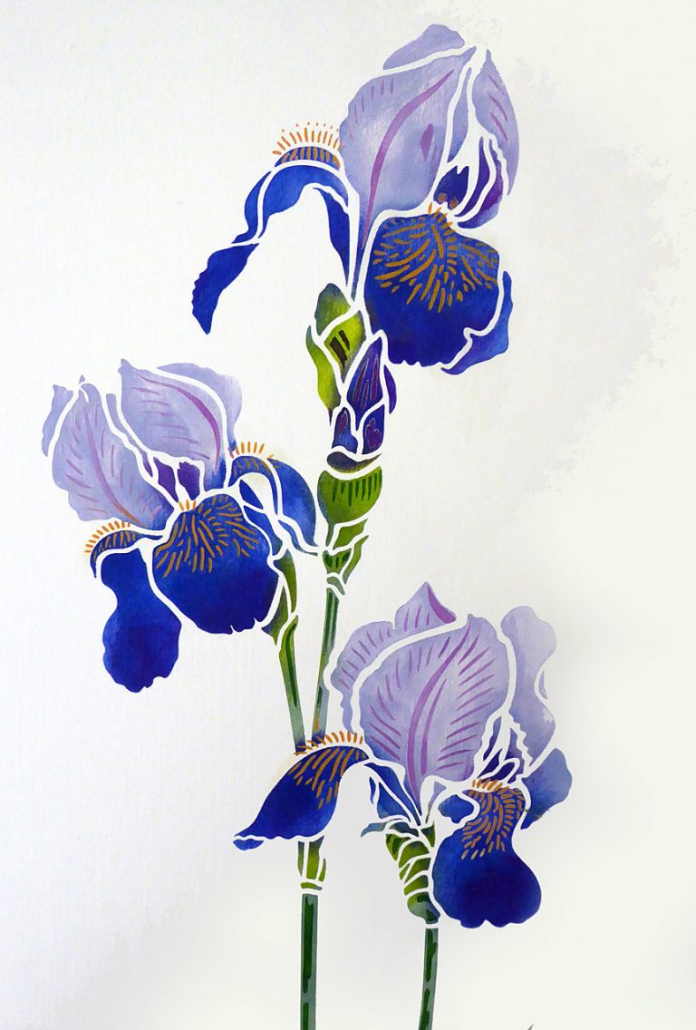 Iris Stencils 1 and 2 - Henny Donovan Motif