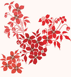 Small Montana Clematis Theme Pack Stencil - Henny Donovan Motif