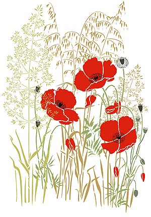 Wild Poppies Theme Pack Stencil - Henny Donovan Motif
