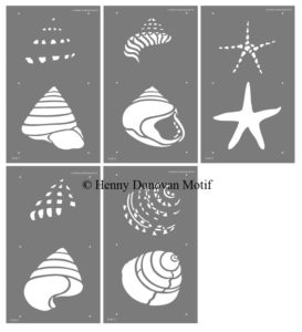 Coastal Shells Stencil Theme Pack - Henny Donovan Motif coastal shells