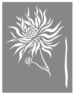 Chrysanthemum Flower Stencil 2 - Henny Donovan Motif