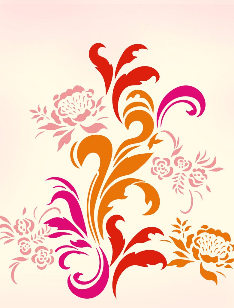 Damask 2 sheet stencil
Swirls and flower motifs
2 sheet stencil
The Damask Acanthus Swirls Stencil - is a contemporary and romantic style design with its large swirly acanthus and rose and blossom motifs. It is ideal for living areas and bedrooms. Use this stencil and its different motifs to create up to the minute impact and style on walls and fabrics.

The six motifs of the Damask Acanthus Swirls Stencil make this stencil pack extremely versatile and it can be used in multiple ways to create freeform designs and features. Single layer stencil on two sheet stencil see size and layout specifications below. This design lends itself to both strong graphic colour palettes and soft pastel colour schemes. Some examples of possible layouts are shown on this page.