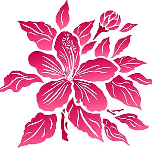 Hibiscus Flower Stencil 1 - Henny Donovan Motif