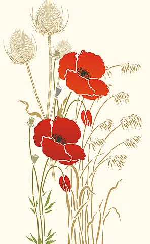 Giant Poppy Flower Stencil 1 - Henny Donovan Motif