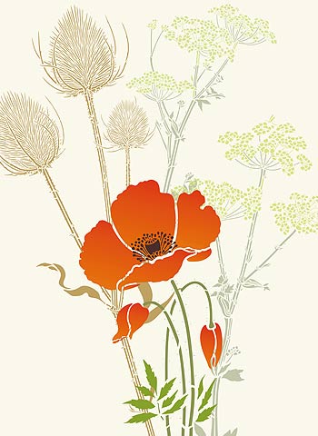 Giant Poppy Flower Stencil 2 - Henny Donovan Motif