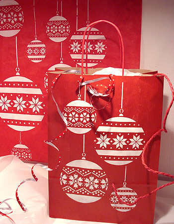 Five large to medium festive bauble motifs
2 sheet stencil
The Christmas Bauble Theme Pack Stencil is a brilliant festive stencil comprising five different sized patterned baubles. Ideal for all festive decorating and brilliant for making wrapping paper, gift bags, for frosting windows or creating stunning mobiles. Stencil in festive reds, green, white and metallics for maximum festive impact!

Easy to use stencil on two sheets with 'string' extensions for lengthening the baubles as desired.  Size specifications below.

Also see the Little Bauble Stencil for a smaller complimentary version of this design.