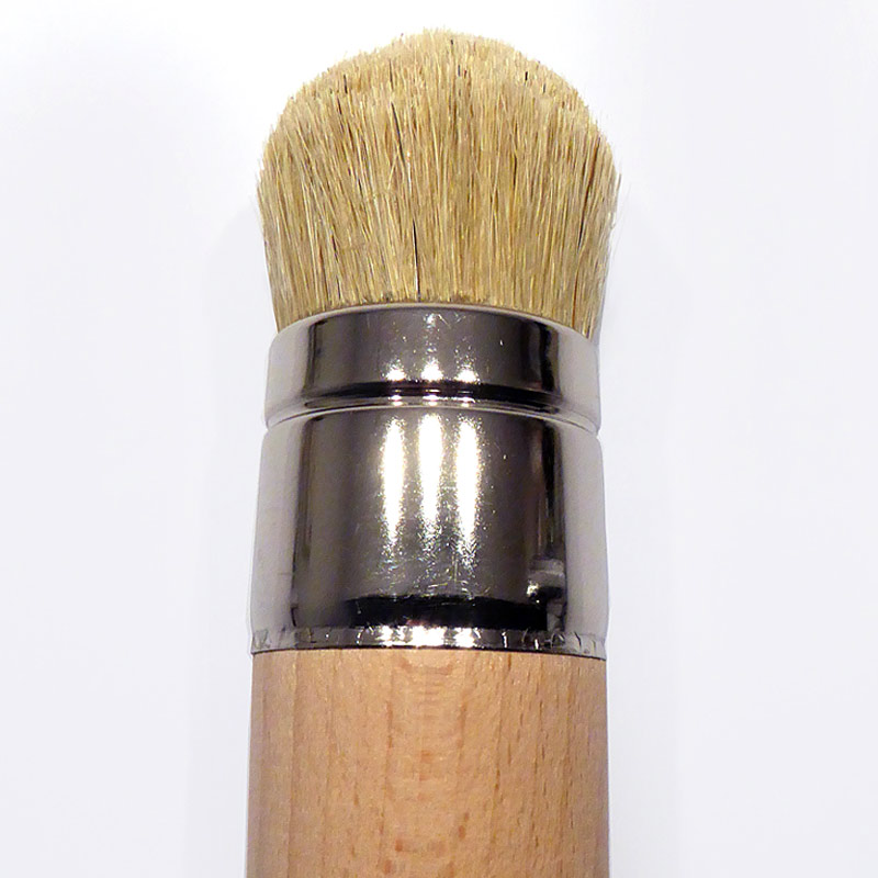 Maxi sized deluxe high quality brush with domed natural bristle head. Size 1 and 1/2