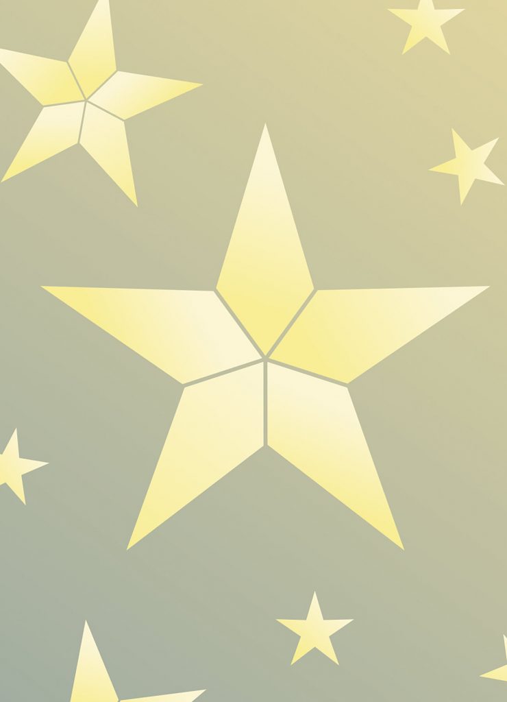 Large five pointed star stencil
Oversize 1 sheet stencil
Use this Oversize Star Stencil to create maximum starry impact. This stencil is a single sheet stencil containing three five pointed stars, in oversize, large and medium sizes for creating large stellar effects. See size and layout specifications below. Use in conjunction with the Small Five Pointed Stars Stencil.

Stars are popular shapes for decorating both walls and ceilings in bedrooms, studies and in children's rooms. They are also fantastic for seasonal or winter decorating. Stencil in Ice White or Evening Primrose Stencil Paint on dark backgrounds with graduating colours in black, blue, indigo, turquoise and more, with Pearl, Silver Lights or Antique Gold Metallic Stencil Paints to add an extra reflective lustre, or use our Glitter Paints for children's rooms. Or use a range of fun colours to create a multi-coloured, modern effect on pastel coloured backgrounds such as pink, aqua, mint or off-white.