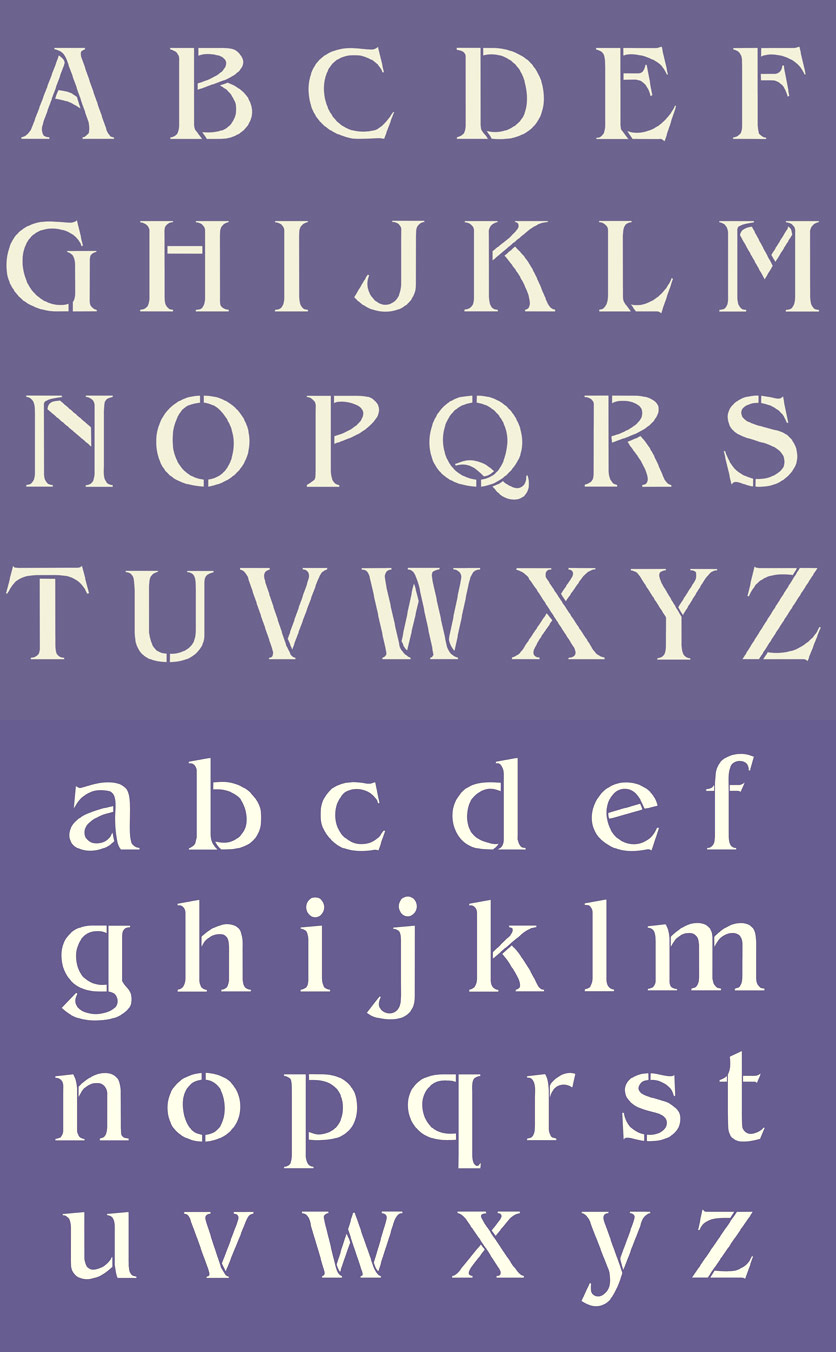Small Alphabet Theme Pack Stencil - Henny Donovan Motif