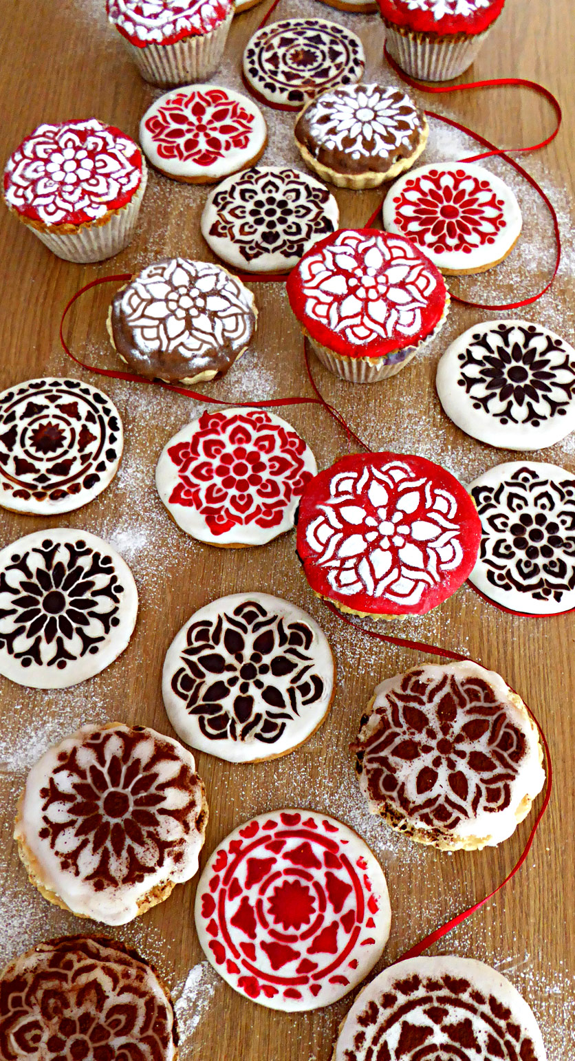 Paw Print Cookie Cupcake Stencil 7 cm Adatto per Alimenti Lavabile e Riutilizzabile 