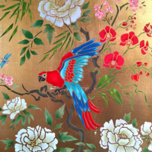 Exciting New Parrot and Peony Chinoiserie Stencils and our new Tropical Parrots Theme Pack Stencil. 
Chinoiserie has gone from Chin-What?! to Chin-Chic!!
